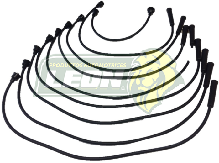 JUEGO DE CABLE BUJIA DART, LeBARON, RAM CHARGER, S. BEE, MAGNUM, MONACO, CORDOBA, CORONET 76-92 MICROBUS, CAMIONETAS D-300, D-600 8 Cil. M.318, 360 ENC. CONV. Y ELECT. (4130)