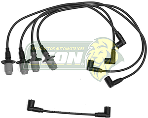 JUEGO DE CABLE BUJIA VW SEDAN, COMBI 1600, ENC. ELECT. BRINCADOR, CONECTOR “CODO” CAPUCHON DE SILICON 89-92