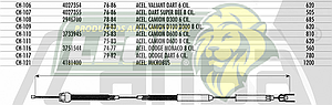 CHICOTE ACEL. CAMION D-300 6 Cil. 78-84