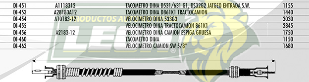 CHICOTE TACOMETRO DINA 861 TRACTOCAMION
