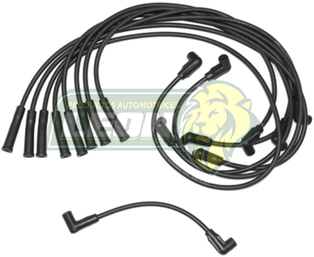 JUEGO DE CABLE BUJIA G.M. PICK-UP, SUBURBAN FUEL INJ. M.350 TBI 5.7L. 8 Cil. 92-95 CAPUCHON “RECTO” 8 mm