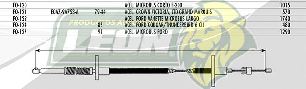 CHICOTE ACEL. FORD COUGAR, THUNDERBIRD