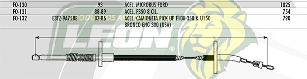 CHICOTE ACEL. FORD MICROBUS 1993 (1025 mm)