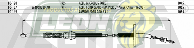 CHICOTE ACEL. FORD CMTA. PK-UP AMERICANA (Y6092) 1991Æ 1065mm
