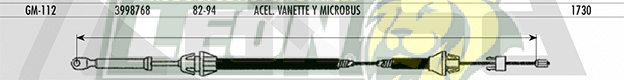 CHICOTE ACEL. VANETTE, MICROBUS