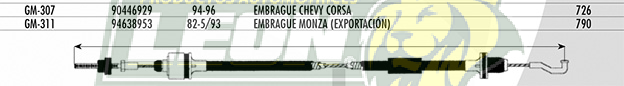 CHICOTE EMBR. CHEVY CORSA 94-96 (90446929)