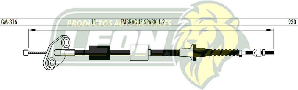 CHICOTE EMBR SPARK 4C. 1.2L 11-14 (930 mm)