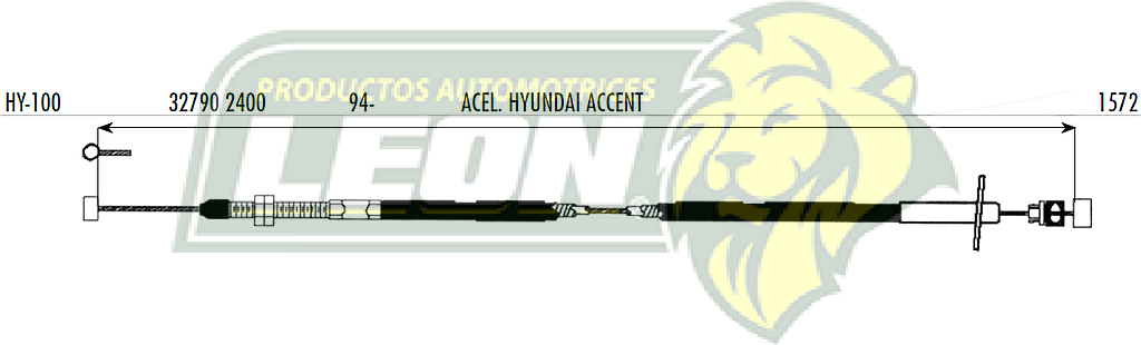 CHICOTE ACEL. HYUNDAI ACCENT 94Æ1572 mm