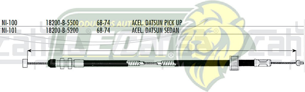 CHICOTE ACEL. DATSUN PK-UP 68-74