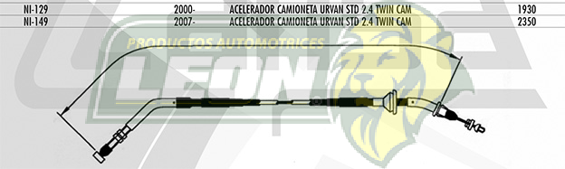 CHICOTE ACEL. URVAN CAMIONETA STD 2.4 TWIN CAM 00-06