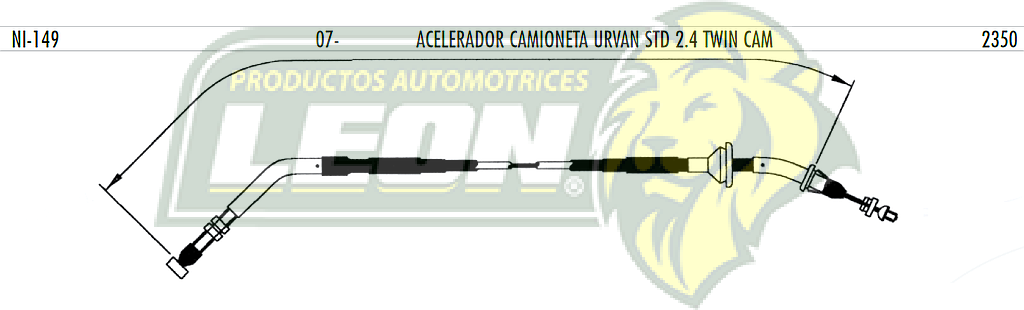 CHICOTE ACEL. NISSAN URVAN CAMIONETA STD. 2.4L TWIN CAM 2007-