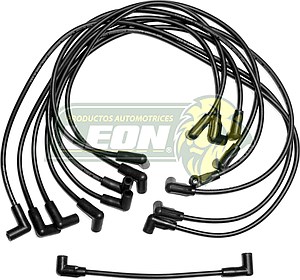 JUEGO DE CABLE BUJIA G.M. PICK-UP, SUBURBAN F.I. 350 TBI 5.7L 8 Cil. 92-95 CAPUCHON “CODO” 8mm