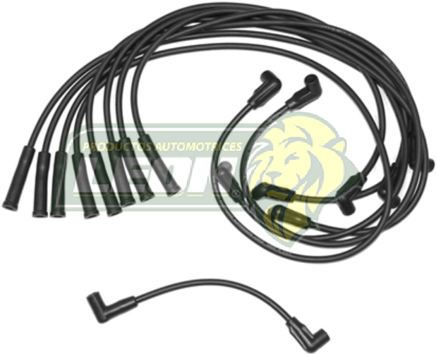 JUEGO DE CABLE BUJIA G.M. PICK-UP, SUBURBAN FUEL INJ. M.350 TBI 5.7L. 8 Cil. 92-95 CAPUCHON “RECTO” 8mm