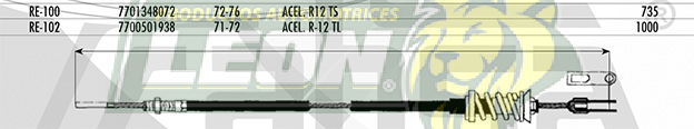 CHICOTE ACEL. R12 TL 71-72