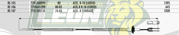 CHICOTE ACEL. R5 MIRAGE 76-83