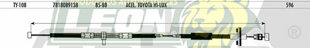 CHICOTE ACEL. TOYOTA HILUX 85-88