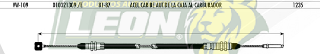 CHICOTE ACEL. CARIBE AUT. DE LA CAJA AL CARBURADOR 81-87