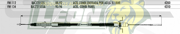 CHICOTE ACEL. COMBI C/RADIADOR ENFRIADA POR AGUA M.1800 88-92