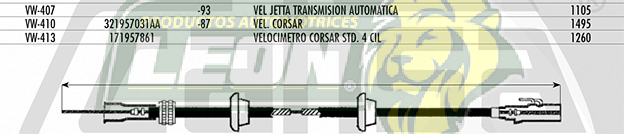 CHICOTE VEL. JETTA TRANSMISION AUTOMATICA 1992