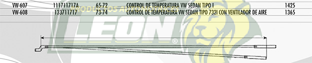 CHICOTE F.M. VW SEDAN TIPO 732I CON VENTILADOR DE AIRE 73-74