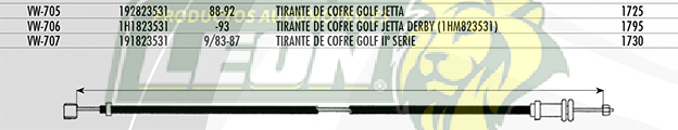 CHICOTE TIRANTE COFRE GOLF A2 87/93