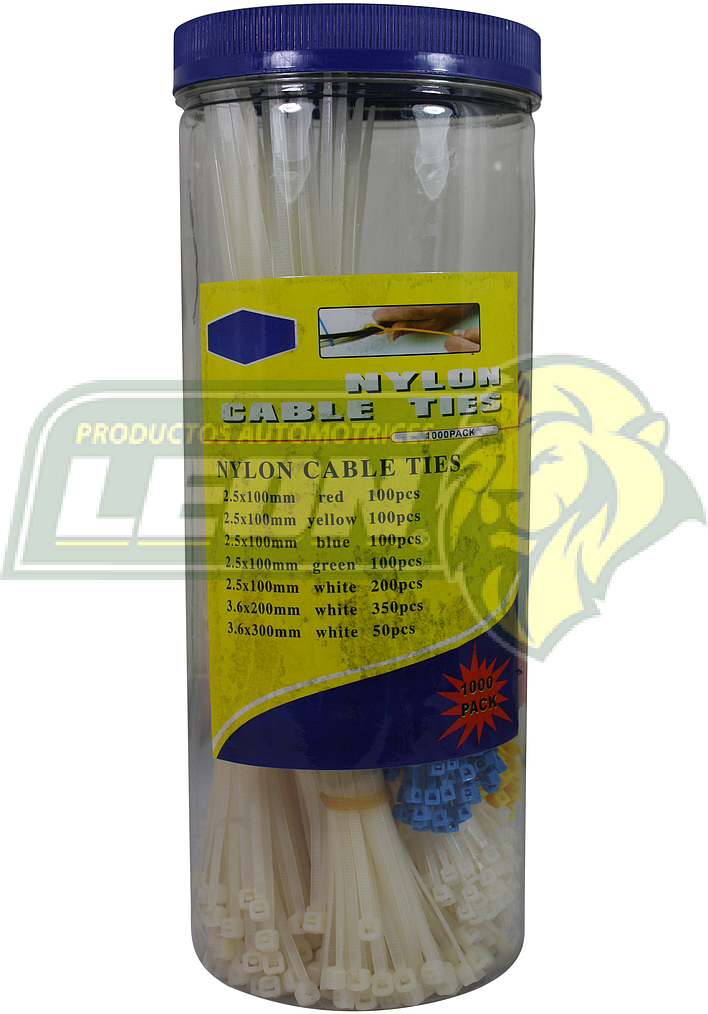 CINCHO NAILON SURTIDO (BOTE c/1000 pzas) COLORES