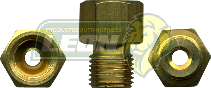 CONEXION TUERCA HIBROVAC R. EXT.: 1/2-20H. TUBO DE 5/16 ENTRA CONEX-041 R. INT.: 7/16-24H. TUBO DE 1/4 USA CONEX-034 (REFORZADA)