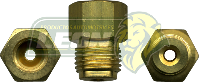 CONEXION TUERCA HIBROVAC R. EXT.: 1/2-20H. TUBO DE 5/16 ENTRA CONEX-041 R. INT.: 3/8-24H. TUBO DE 3/16 USA CONEX-033 (REFORZADA)
