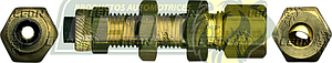 CONEXION PARA TUBERIA POLY-V UNION "BULKHEAD" POLY VA COMPRESION ØE DE TUBO: 1/4 R. RECTA V-1: 3/8-24H R. RECTA V-2: 7/16-24H