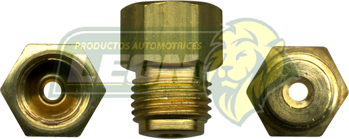 CONEXION TUERCA HIBROVAC R. EXT.: 9/16-18H. TUBO DE 3/16 ENTRA CONEX-653 R. INT.: 7/16-24H. TUBO DE 1/4 USA CONEX-034