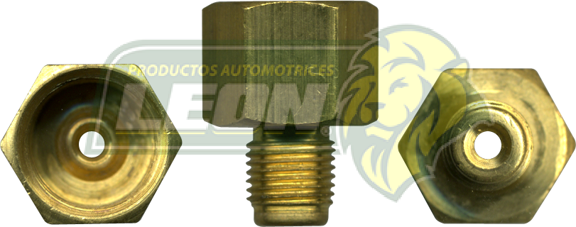 CONEXION TUERCA HIBROVAC R. EXT.: 7/16-24H. TUBO DE 1/4 ENTRA CONEX-034 R. INT.: 5/8-18H. TUBO DE 3/16 Y 1/4 USA CONEX-790 Y CONEX-791