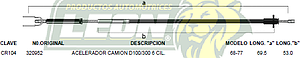 CHICOTE ACEL. CAMION D100, 300 6C. 68-77