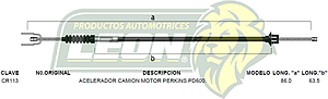 CHICOTE ACEL. CAMION MOTOR PERKINS PD600