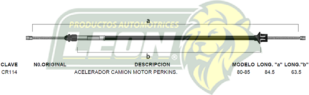 CHICOTE ACEL. CAMION MOTOR PERKINS 80-85
