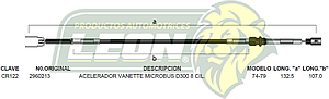 CHICOTE ACEL. VANETTE MICROBUS D-300 8C. 74-79
