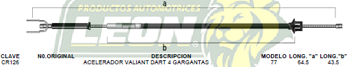 CHICOTE ACEL. VALIANT DART 4G. 77