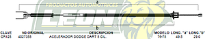 CHICOTE ACEL. DODGE DART 8C. 76-78