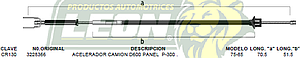 CHICOTE ACEL. CAM. D-600, PANEL, P-300. 75-85