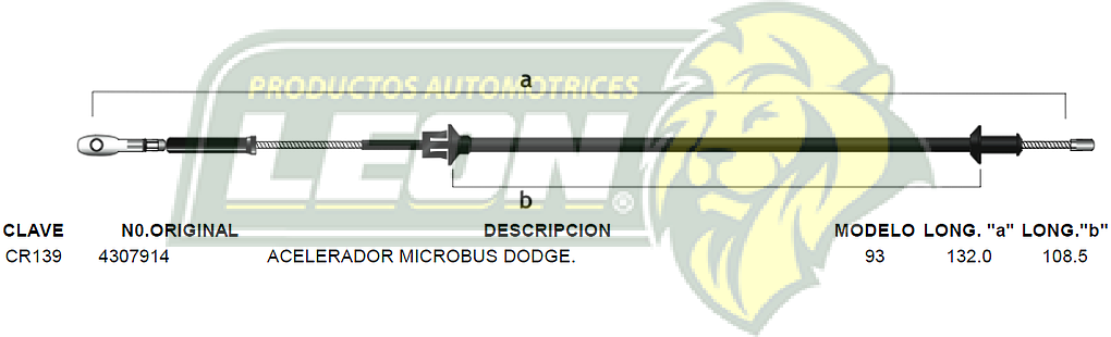 CHICOTE ACEL. MICROBUS DODGE 93