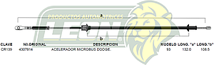 CHICOTE ACEL. MICROBUS DODGE 93