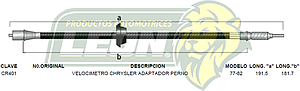 CHICOTE VELOC. CHRYSLER “K” SUP. 82-84