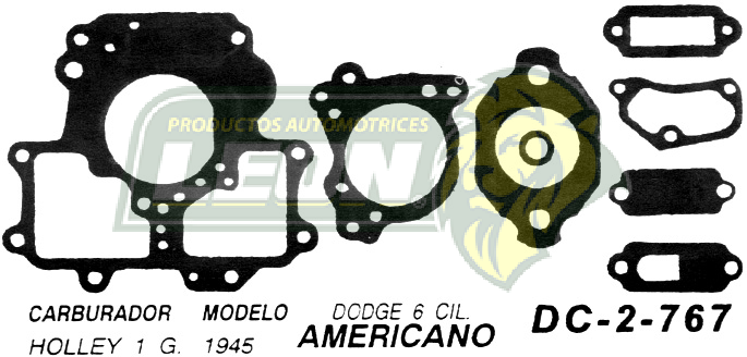JUNTA CARBURADOR DODGE 6 CIL HOLLEY 1 G. U.S.A. (JGO.)