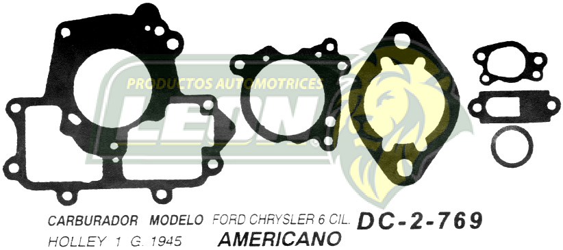 JUNTA CARBURADOR FORD, CHRYSLER 6 CIL. HOLLEY U.S.A. (JGO.)