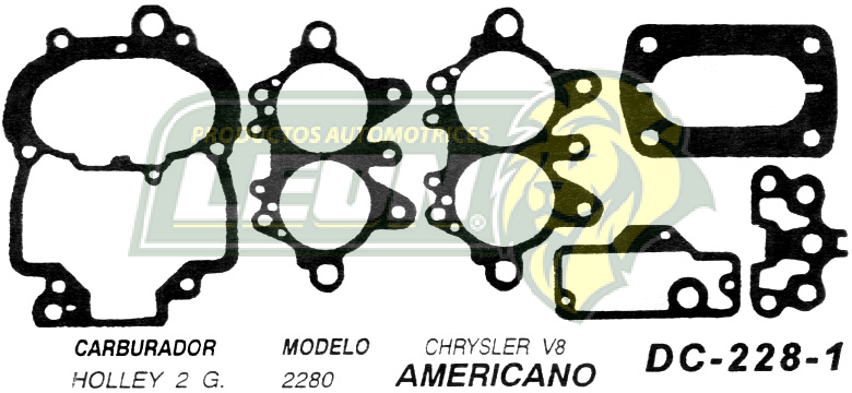JUNTA CARBURADOR CHRYSLER V8 HOLLEY 2 G U.S.A. (JGO.)