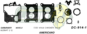 JUNTA CARBURADOR FORD CTA. 75-83 U.S.A. (JGO.)