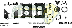 JUNTA CARBURADOR FORD CTA. 75-83 U.S.A. (JGO.)