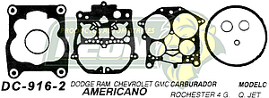 JUNTA CARBURADOR DODGE RAM, GMC IMP. ROCHESTER 4G. U.S.A. (JGO.)