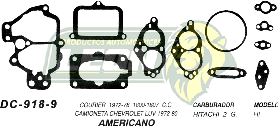 JUNTA CARBURADOR COURIER 72/78, CHEV LUV 72-80 HITACHI 2G. USA (JGO.)