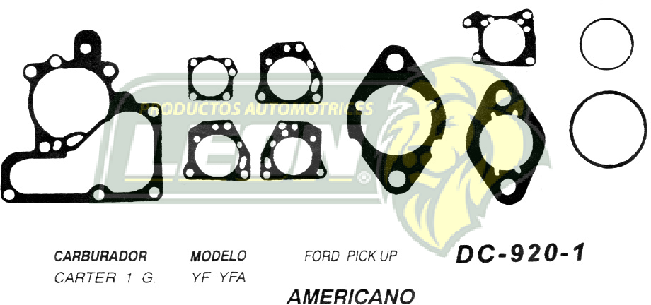 JUNTA CARBURADOR FORD PK-UP CARTER 1G U.S.A. (JGO.)