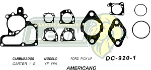 JUNTA CARBURADOR FORD PK-UP CARTER 1G U.S.A. (JGO.)